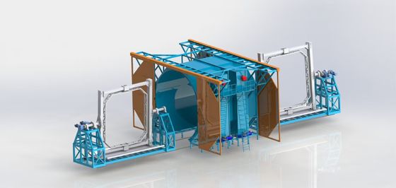 Machine de rotomoulding de type navette électrique pour grande tour d'eau