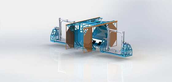 Machine de moulage par injection de type navette pour équipement de moulage rotatif à haut rendement